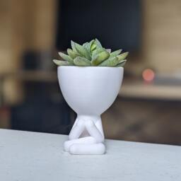 Praying Hands People Planter - 3D Printed Succulent Pot - thumbnail 3