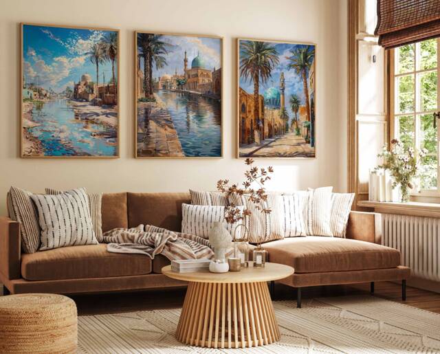 Set Of 3 Basra Posters, Iraq Travel Prints, Art, Middle Eastern Decor, Islamic Wall Iraqi Decor - image 1