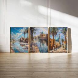 Set Of 3 Basra Posters, Iraq Travel Prints, Art, Middle Eastern Decor, Islamic Wall Iraqi Decor - thumbnail 3