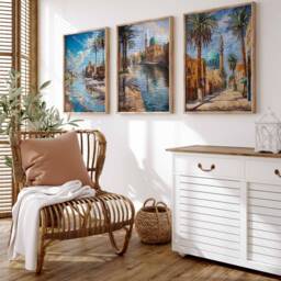 Set Of 3 Basra Posters, Iraq Travel Prints, Art, Middle Eastern Decor, Islamic Wall Iraqi Decor - thumbnail 2