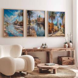 Set Of 3 Basra Posters, Iraq Travel Prints, Art, Middle Eastern Decor, Islamic Wall Iraqi Decor - thumbnail 4