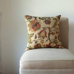 "Traditional Tea Rose Heavyweight Tapestry Double Sided Cushion. 17""x17" - thumbnail 2