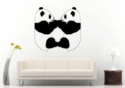 Two Panda Bear Cute Animal Children's Room Wall Decal Vinyl Sticker Mural Decor L995 - thumbnail 1