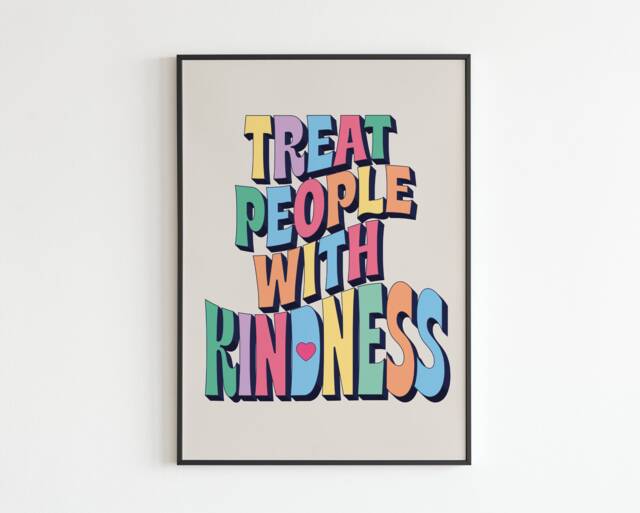 Hs Inspired - Treat People With Kindness Lyrics Music A3 A4 A5 Wall Art Poster Print Gift - image 1