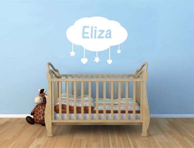 Personalised Cloud Wall Sticker, Decal, Nursery Decal Cloud, Baby Gift - image 1