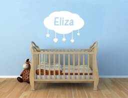 Personalised Cloud Wall Sticker, Decal, Nursery Decal Cloud, Baby Gift - thumbnail 1