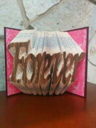 Forever - Folded Book Art Fully Customizable, Marriage, Wedding, Love, Eternal - thumbnail 1