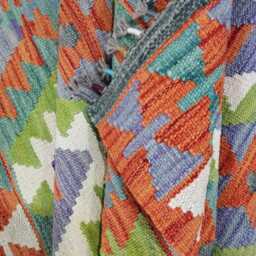 Kilim Rug Classic, Handmade Artisan Afghan Turkish Scandinavian Navajo Bohemian Wool Flatweave Multicolour 114x87 cm - thumbnail 4