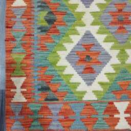 Kilim Rug Classic, Handmade Artisan Afghan Turkish Scandinavian Navajo Bohemian Wool Flatweave Multicolour 114x87 cm - thumbnail 2