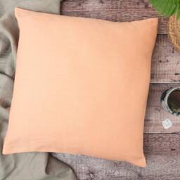 Peach Linen Cushion Cover With Zipper 45cm X - 18 - thumbnail 2
