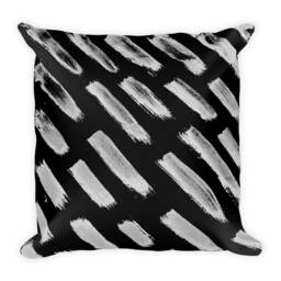 Black & White Brushstroke Lumbar Pillow Modern Home Decor - thumbnail 4