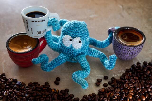 Crochet Octopus Sculpture Poseable Handmade Stuffed Animal - image 1