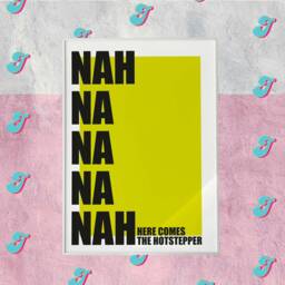 Here Comes The Hotstepper Wall Art Print, Ini Kamoze, 90S Hiphop Reggae Music, Funky Music Colourful Home Neon Decor, Gallery - thumbnail 2