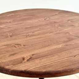 Norf // Scandinavian Pine Cylinder Metal Black Tulip Bistro Plinth Design Round Dining Table - thumbnail 3