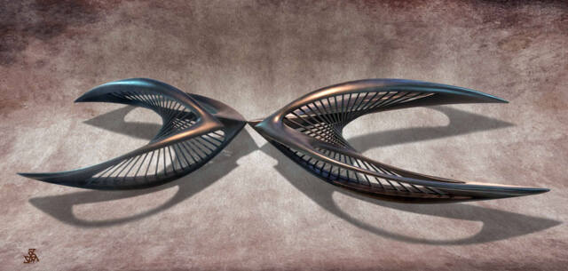 Symmetry Of Flight Art Print - Abstract Sculptural Wall - image 1