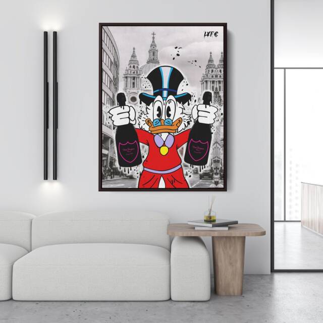Scrooge Mcduck X London Champagne - Alec Monopoly Street Art Canvas Banksy Luxury - image 1