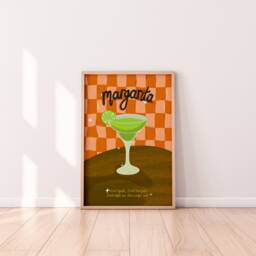 Margarita Cocktail Wall Art Print, Wine Vintage Art, Retro Kitchen Bar Poster, Gift, Poster - thumbnail 3