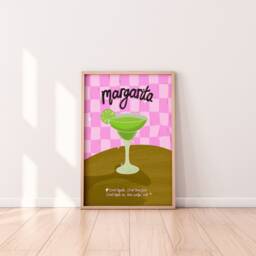 Margarita Cocktail Wall Art Print, Wine Vintage Art, Retro Kitchen Bar Poster, Gift, Poster - thumbnail 2