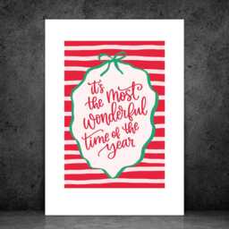 Most Wonderful Time Of The Year Print - Festive Holiday Poster Seasonal Wall Art Home Decor Gift A5 A4 A3 - thumbnail 2