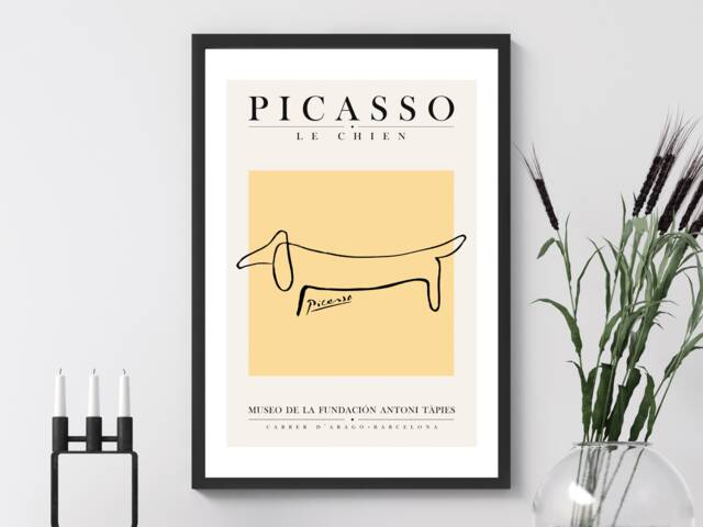 Pablo Picasso Le Chien Iconic Gallery Artist Art - Wall Print Abstract Gift Idea Bespoke Poster A5, A4, A3 Framed Or Unframed - image 1