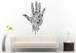 Neurelectric Hand Palm Circuit Board Wall Decal Vinyl Sticker Mural Room Decor L1072 - thumbnail 1