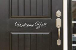 Welcome Y'all Decal Front Door - Entryway Or Wall Vinyl Sticker - Great Gift Idea/Home Decor - thumbnail 1