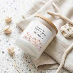 Personalised Teacher Candle & Box - Thank You Gift Teaching Assistant Present Keepsake From Child - thumbnail 3