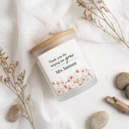 Personalised Teacher Candle & Box - Thank You Gift Teaching Assistant Present Keepsake From Child - thumbnail 2