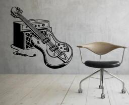 Electro Guitar Wall Decal Vinyl Sticker Musical Instrument Home Interior Removable Bedroom Decor - 12Gtr - thumbnail 1