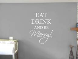 Eat Drink & Be Merry Wall Sticker, Kitchen Art, Decor, Eat Decal, Decor - thumbnail 1