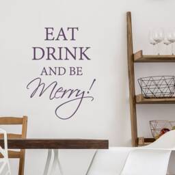 Eat Drink & Be Merry Wall Sticker, Kitchen Art, Decor, Eat Decal, Decor - thumbnail 3