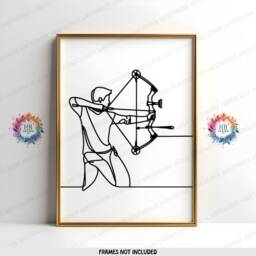 Minimalist Archery Posters - Set Of 3 Prints - Wall Art Decor Archer Gifts For Him Line Artwork Design Bow Print - thumbnail 3