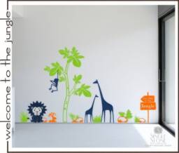 Nursery Jungle Animal Wall Decals - Vinyl Home Decor