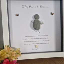 Retirement Gift For My Mum, Good Luck Present, Pebble Art Picture Framed Poem, Wall Art, Home Decor Gift. Personalised Mum Retirement - thumbnail 4