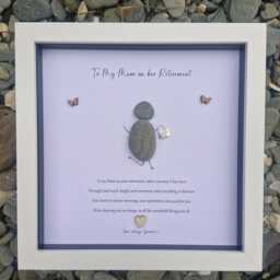 Retirement Gift For My Mum, Good Luck Present, Pebble Art Picture Framed Poem, Wall Art, Home Decor Gift. Personalised Mum Retirement - thumbnail 2