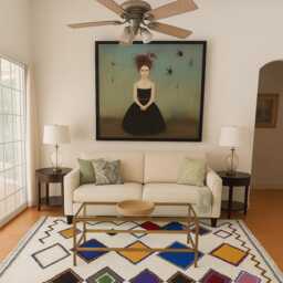 Multicolor Moroccan Rug Handmade Wool Rug, Berber Design - thumbnail 2