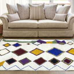 Multicolor Moroccan Rug Handmade Wool Rug, Berber Design - thumbnail 4