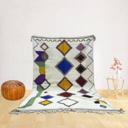 Multicolor Moroccan Rug Handmade Wool Rug, Berber Design - thumbnail 1