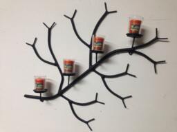 4 Votive Candle Wall Sconce , Branch Style One Of A Kind Art - thumbnail 1