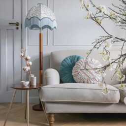 William Morris Willow Boughs Fringed Lampshade - Art Deco Style, Handmade in England - thumbnail 3