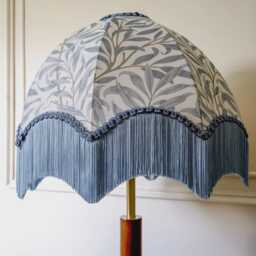 William Morris Willow Boughs Fringed Lampshade - Art Deco Style, Handmade in England - thumbnail 2