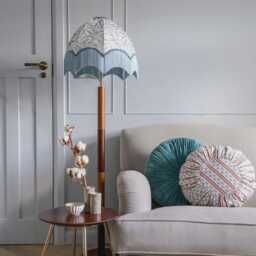 William Morris Willow Boughs Fringed Lampshade - Art Deco Style, Handmade in England - thumbnail 1
