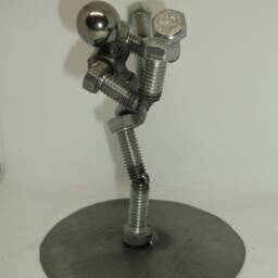 Kick Boxer, Metal Bolt Figurine, Karate Fighter Athlete, Martial Arts, Muay Thai - thumbnail 3