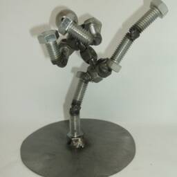 Kick Boxer, Metal Bolt Figurine, Karate Fighter Athlete, Martial Arts, Muay Thai - thumbnail 2