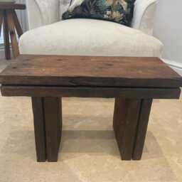 The Bisley - Reclaimed Pine Bench Handmade Rustic Wooden Stool, Solid Wood Side Table Or Seat - thumbnail 4