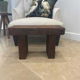 The Bisley - Reclaimed Pine Bench Handmade Rustic Wooden Stool, Solid Wood Side Table Or Seat - thumbnail 3