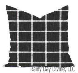 Pillows Covers Custom-Modern Farmhouse Check Plaid Multiple Colors Black Blue Gray - All Sizes 16x16 18x18 Throw Toss Accent Home Coastal - thumbnail 1