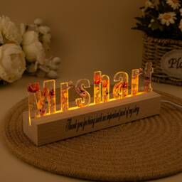 Custom Name Letter Lamp, Personalized Flower Night Light, Thank You Gift For Teacher, Teacher Appreciation Gift, New Baby Gift, Any - thumbnail 1
