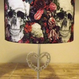 Gothic Skull Lampshade Multi Floral By Fatta Da Mamma Free Gift - thumbnail 4
