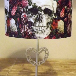 Gothic Skull Lampshade Multi Floral By Fatta Da Mamma Free Gift - thumbnail 3